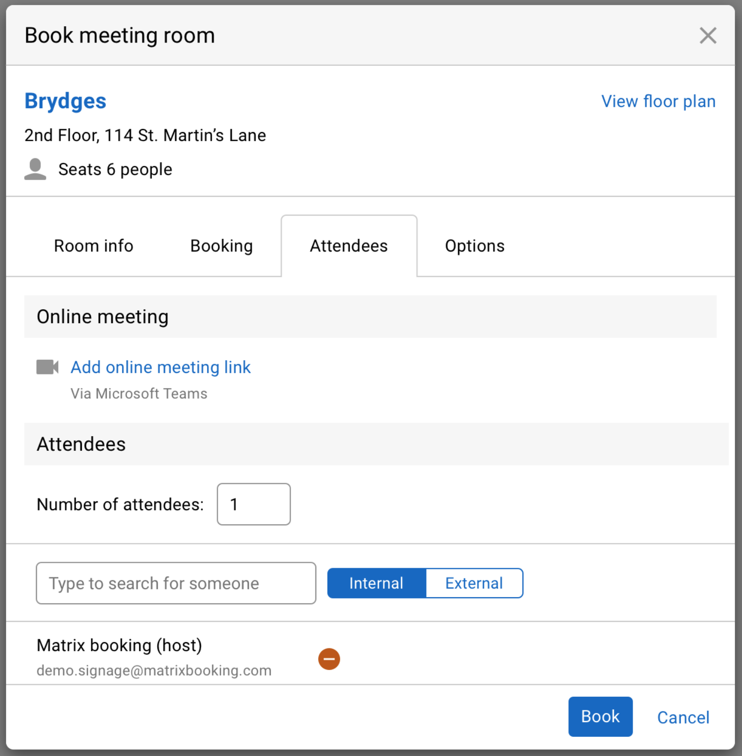 Matrix Booking Microsoft 365 integrations overview