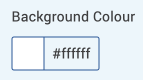 The background colour section with the hex code for white entered