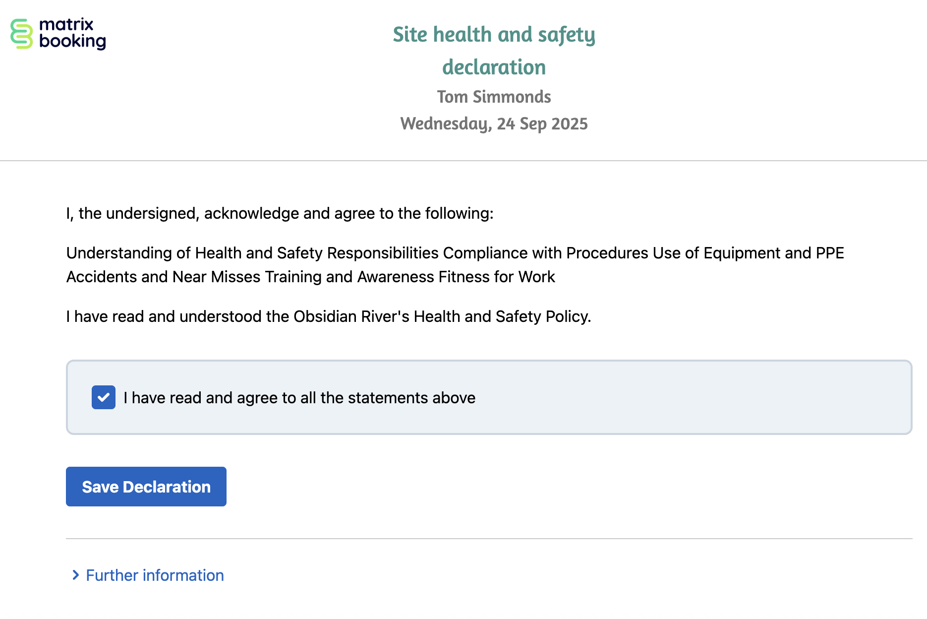 The declaration is being signed.