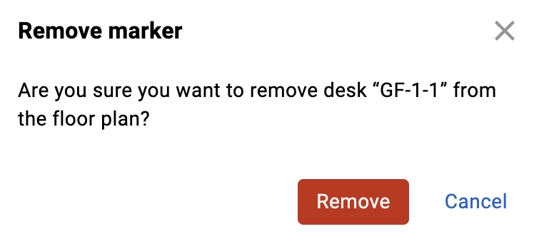 Remove marker pop-up of an example resource marker.