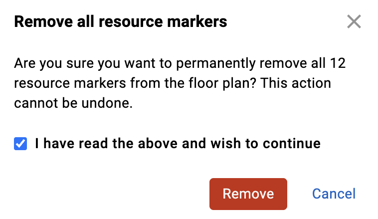 Remove all resource markers pop-up.
