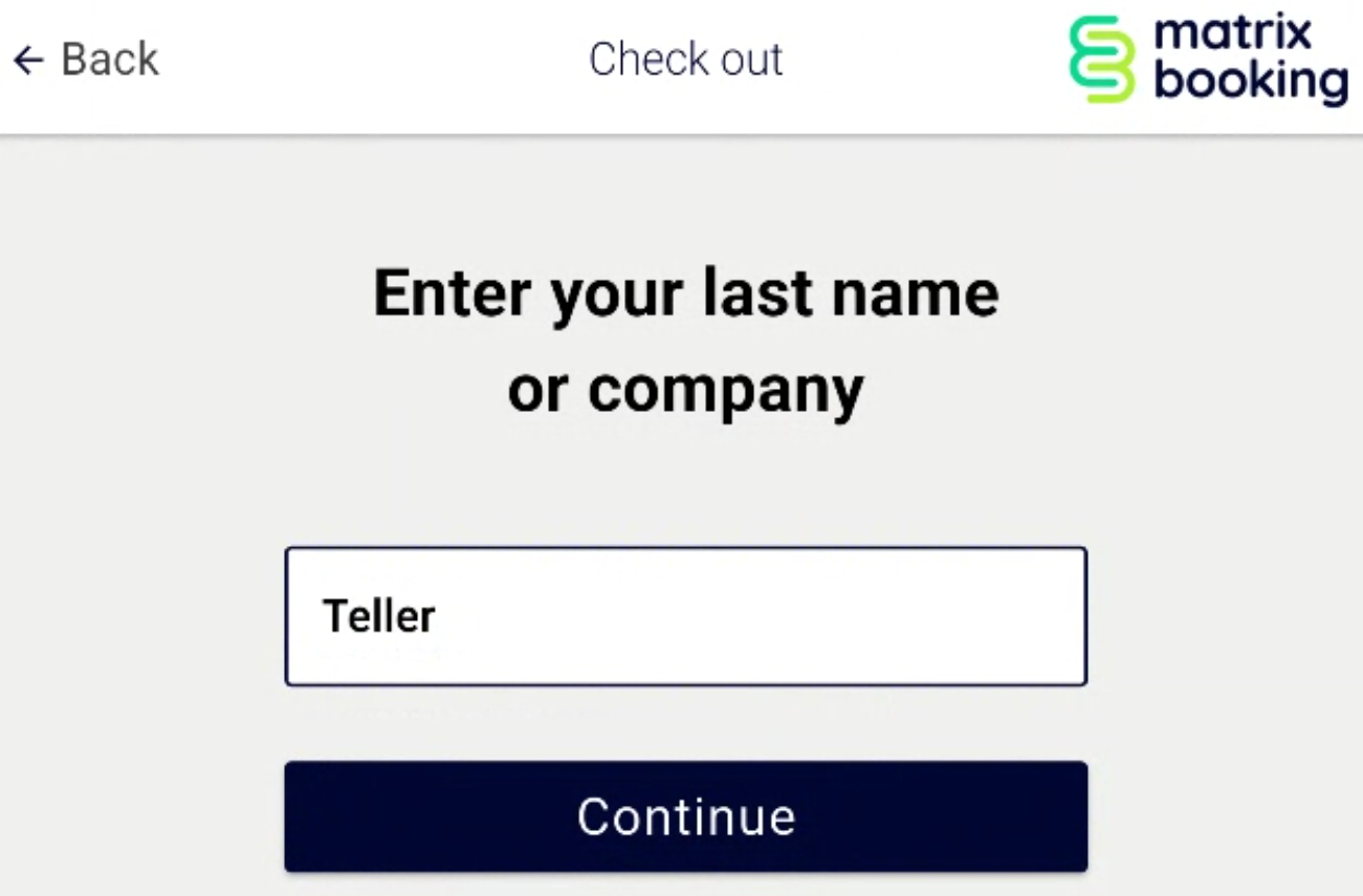 Welcome app enter your last name or company screen.
