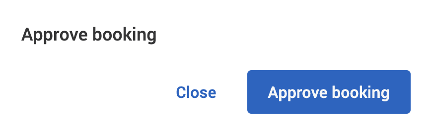 Approve booking pop-up.