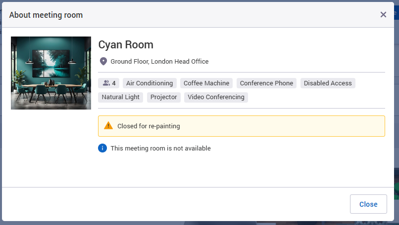 Alert message for a resource.