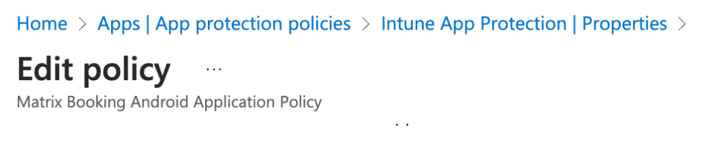 Edit policy screen with route pathway displayed.