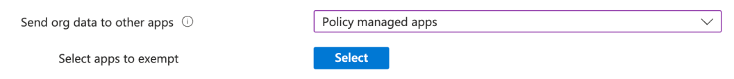 Policy managed apps section.