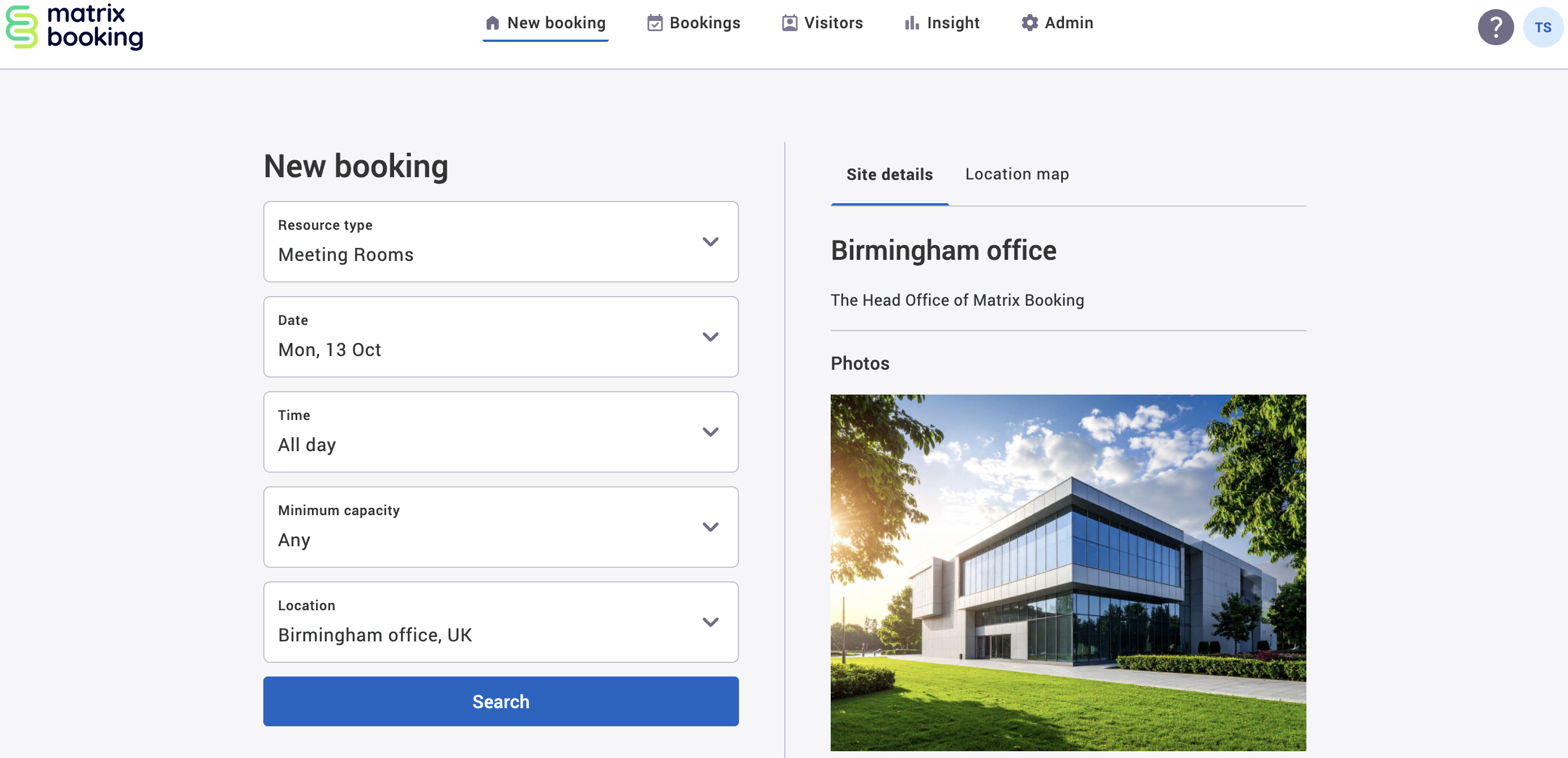 Returned to Matrix Booking.