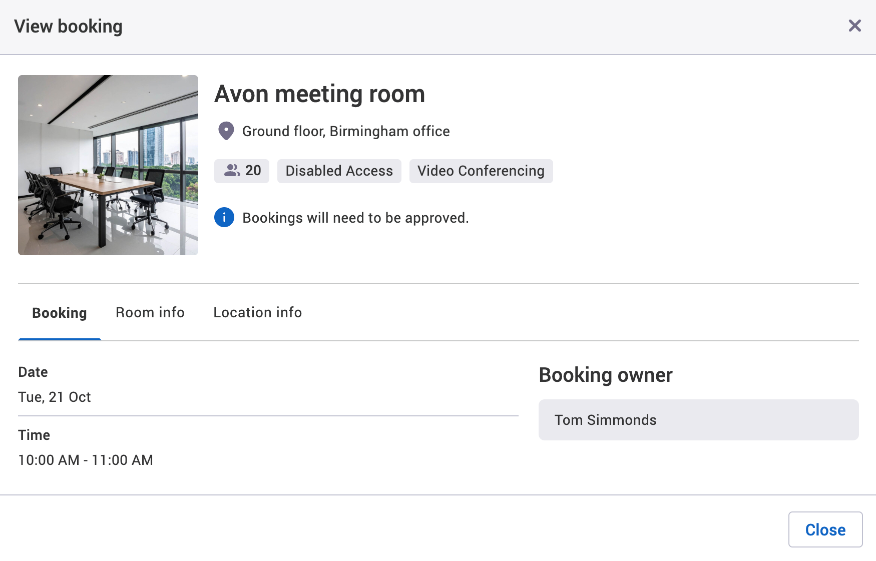 The view booking pop-up without booking data visibility and some of the booking information not displaying.