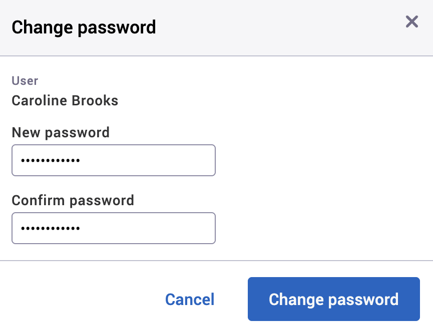 Change password dialog.
