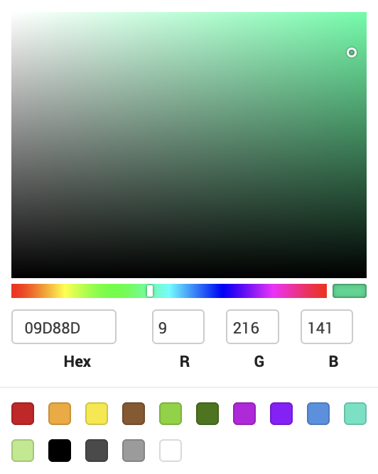 Colour mixer pop-up.