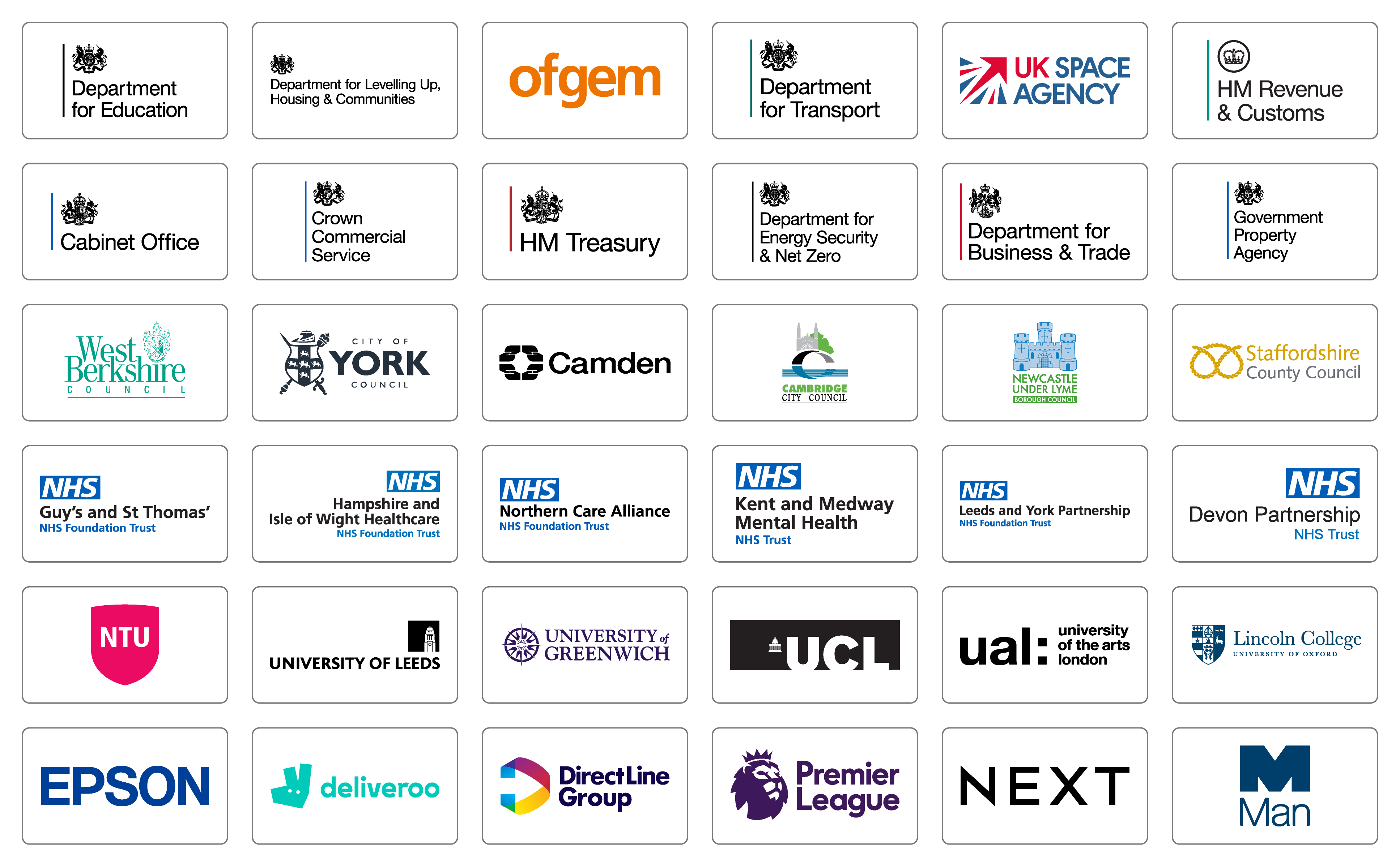 Customers in both the public and private sectors.