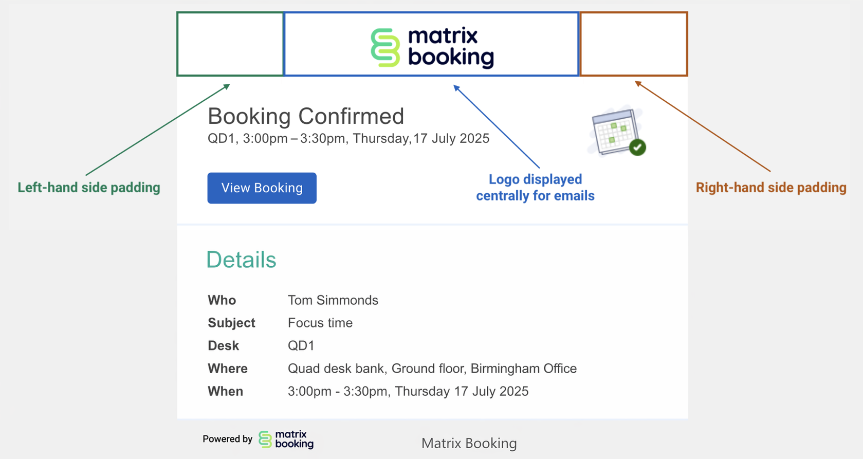 Example email with header logo.