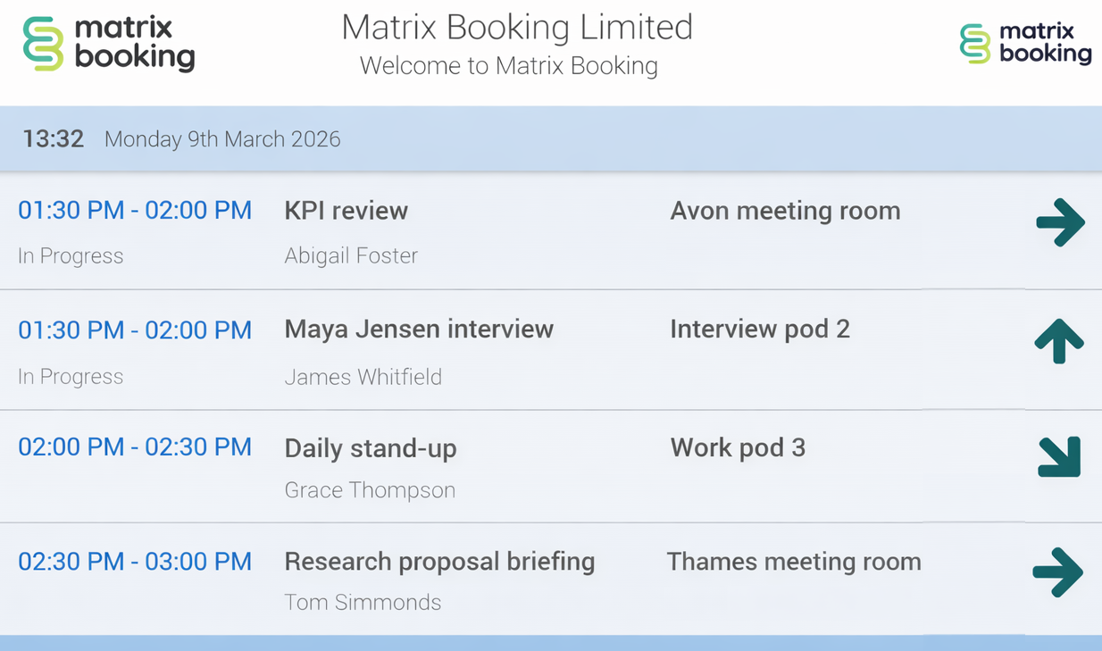 Arrivals app homepage.