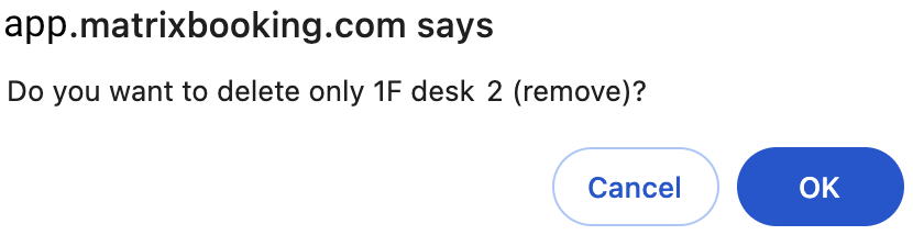 Resource-only deletion confirmation pop-up.