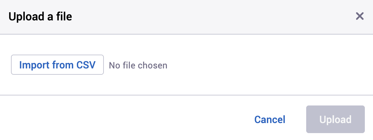 Upload a file pop-up.