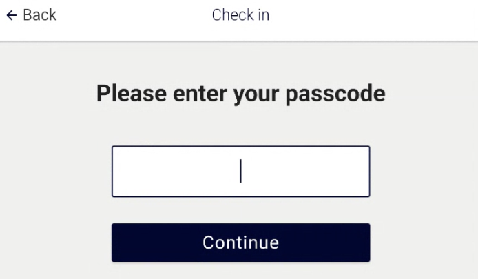 Welcome app enter your passcode screen.