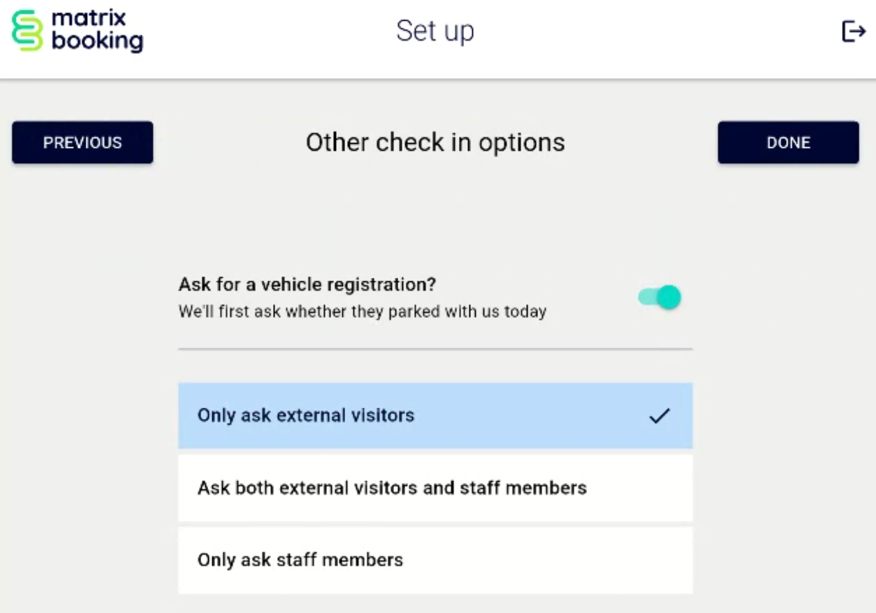 Welcome app other check-in options screen.